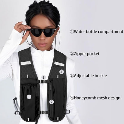 Unisex Running Vest with Phone Holder & Storage Adjustable Hydration Vest Lightweight & Breathable Running Backpack for Running Cycling Hiking