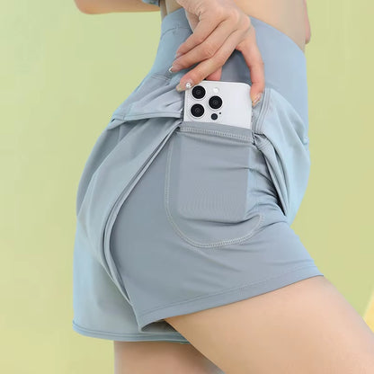 Yoga Shorts for Women Lightweight Gym Cycling Workout Shorts with Pocket Breathable Running Sweatpants Athletic Clothes