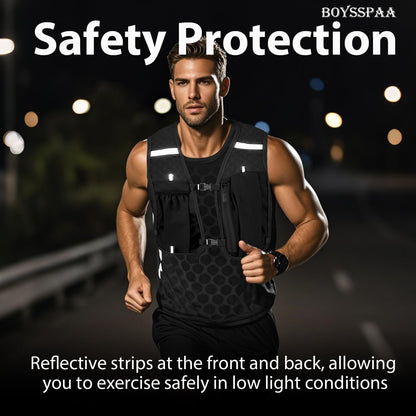 Unisex Running Vest with Phone Holder & Storage Adjustable Hydration Vest Lightweight & Breathable Running Backpack for Running Cycling Hiking
